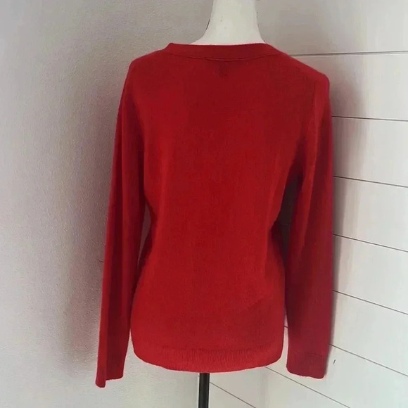 Ann Taylor Red V-Neck Sweater - Picture 5 of 7
